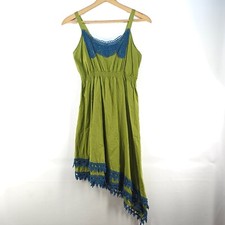VTG Matilda Jane Good Hart Summer Dress Womens Large Crochet Asymmetric Bohemian