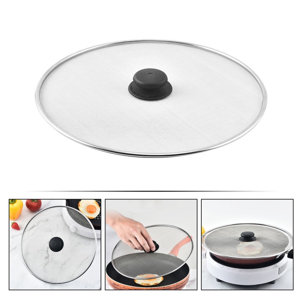 Grease Cover for Frying Pan Splatter Screen Antioil Mesh Pot Lid