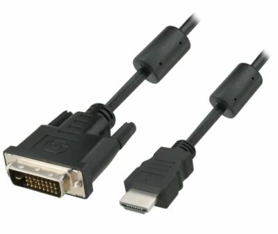 DVI-D Dual Link Male to HDMI Male Cable with Ferrite Filters 10ft