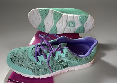 FootJoy Womens 7 Hybrid Golf Shoes Softlite foam Aqua/purple New With Box ENJOY