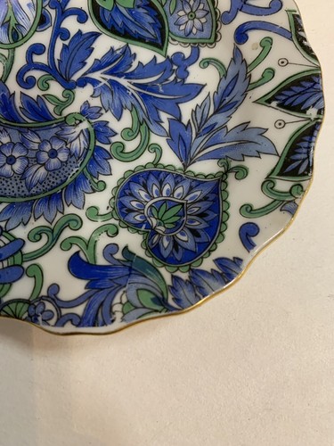 "Plato/platillo Royal Paisley Arnart 5th Ave #2507 4"" azul verde". V140 - Imagen 3 de 7