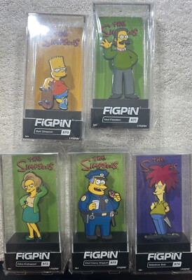 FiGPiN The Simpsons Bart Edna Bob Chief Ned #870-#874 Set Of 5