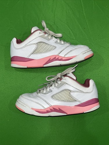 Air Jordan 5 retrò basso realizzato per la sua bacca del deserto DX4389-116 giovane taglia 2Y - Foto 3 di 8