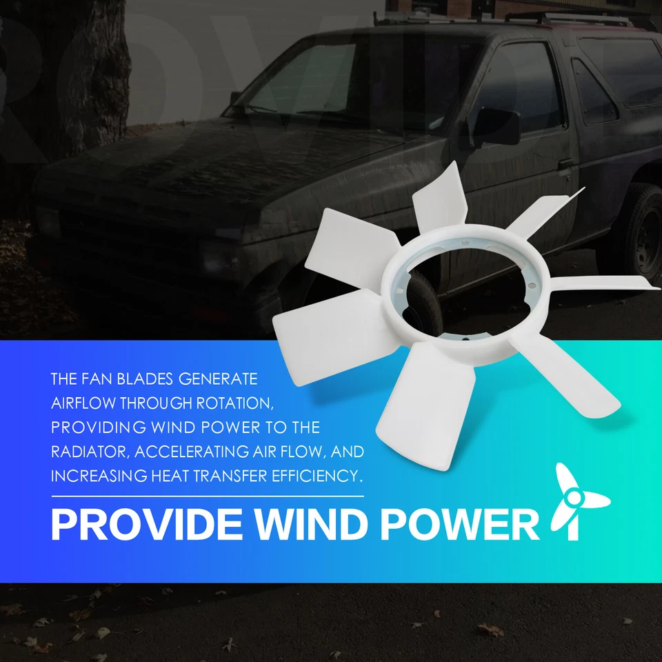 Ventilador de refrigeración del radiador de 1 pieza apto para Nissan D21 1986 1987 1988 1989 Foto 3 de 4