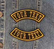 1 LINE ARCHED SHOULDER ROCKER EMBROIDERED NAME PATCH FELT IRON/SEW ON