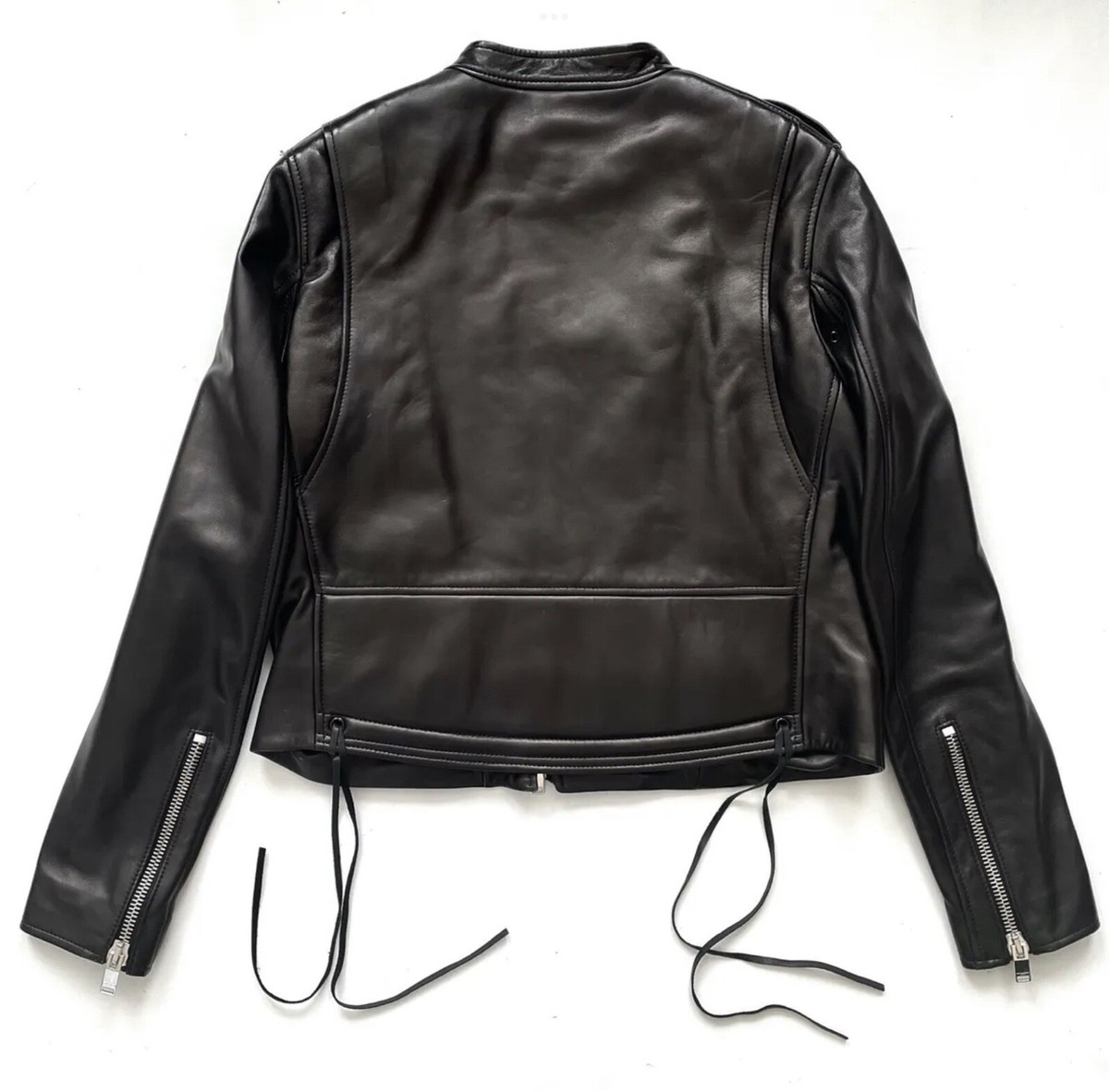 saint laurant leather tie エディ期 archive BNWT Saint Laurent YSL cafe racer leather biker jacket EU 40