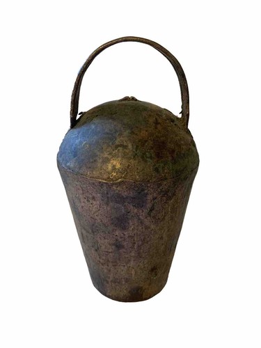 Antike primitive handgefertigte Kuh Ziege Eisen Holz Glocke Sammlerstück selten Ranch - Bild 6 von 24