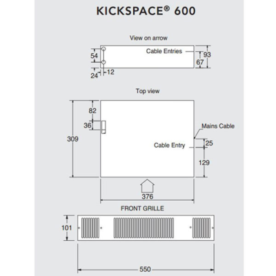 Myson Kickspace 500 Hydronic Plinth Heater - White for sale online  