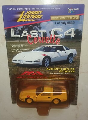 JOHNNY LIGHTNING LIMITED EDITION WHITE LAST C4 CORVETTE 1 OF 4800