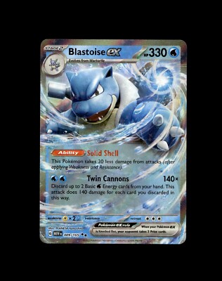 Squirtle Wartortle Blastoise Pokemon Card! Holo/Reverse Holo EX Full Art Cards!