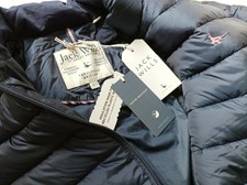 Jack Wills Women Blue Padded Puffer Bomber Jacket Coat, Size Uk10 Bnwt