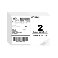 MFLABEL Half Sheet Labels with Self Adhesive,8.5 x 11 Inches Packaging Labels...