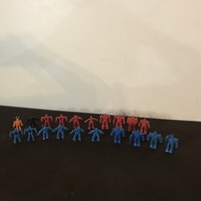 Lot/20 Vintage Arco Rogun Robots Mini Figures 1980s Mixed Mostly Blue/Red