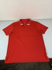 Men's Nike Golf Standard Fit Dri Fit Short Sleeve Polo Shirt Sz L Polyester Red