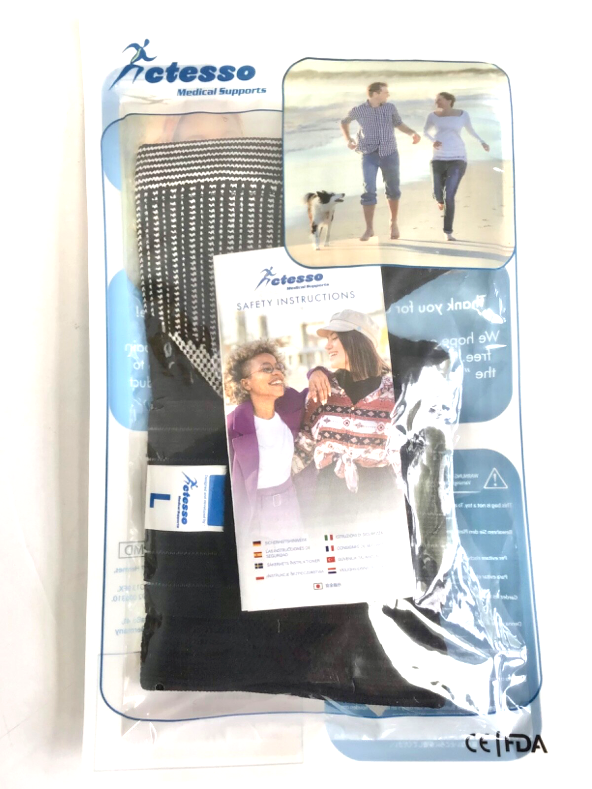 Actesso Elastic Wrist Support With Strap for Sprains Injury No Metal Bar Large