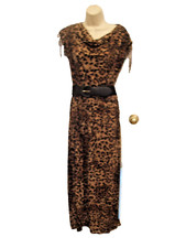 NWT Liz Claiborne Black Brown Leopard Stretch Sleeveless  Dress Women small 4-6