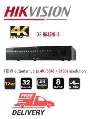 Hikvision DS-9632NI-I8 32-Channel 12MP 4K NVR up to 6TB HDD