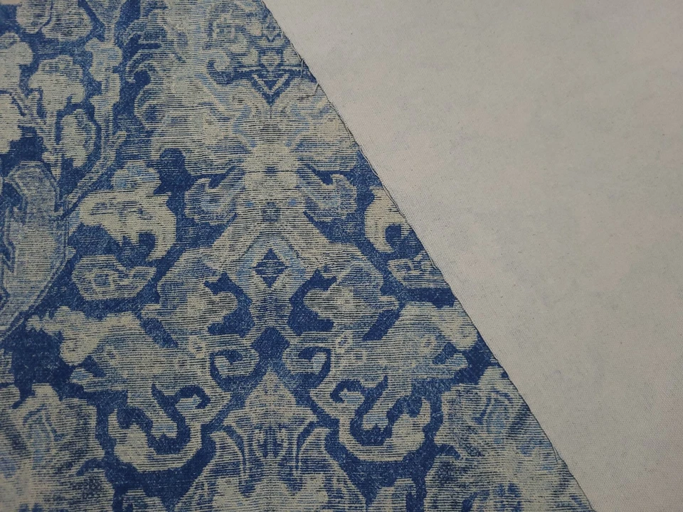 BOLSO ALFOMBRA P Kaufmann Indigo Azul Floral Damasco Estampado Cortinas Tela Uph Foto 2 de 4