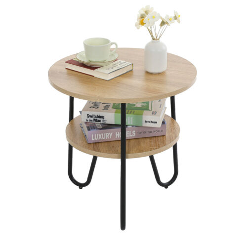 Mingone Beistelltisch Couchtisch Rund Kaffeetisch Balkontisch Tisch Couchtisch - Bild 18 von 25