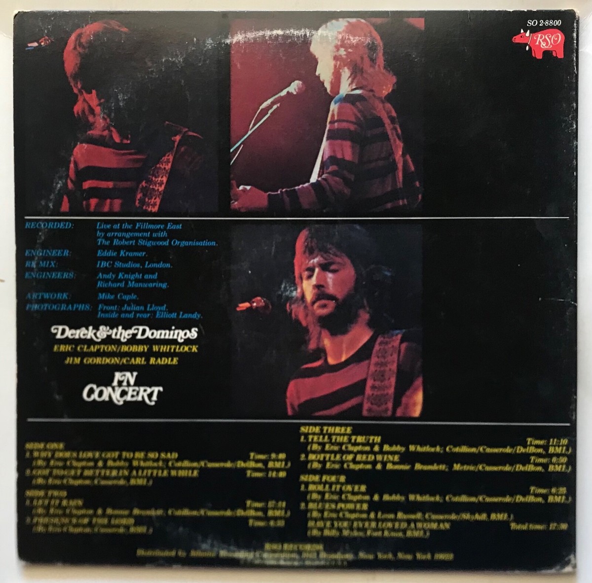 Derek & The Dominos - In Concert - 1973 - Double LP Gatefold | eBay