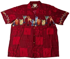 VTG PARADISE FOUND Men XL HAPPY HOUR REGAL COCKTAILS Hawaiian Shirt MADE USA