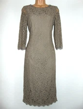 NWT Basler Beige Stretch Lace Occasion Classic Shift Dress, UK 10, 36,  RRP £435