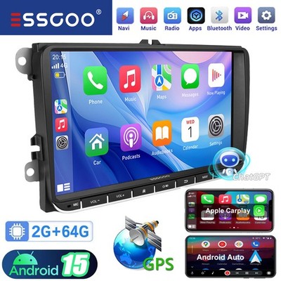 Android 15 Carplay Autoradio GPS NAVI RDS Für VW GOLF 5 6 Touran EOS Tiguan Polo