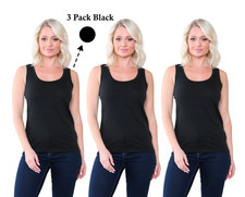 3 Pack Women's Vests Tank Tops for Women Supersoft Cotton Vest S-2XL