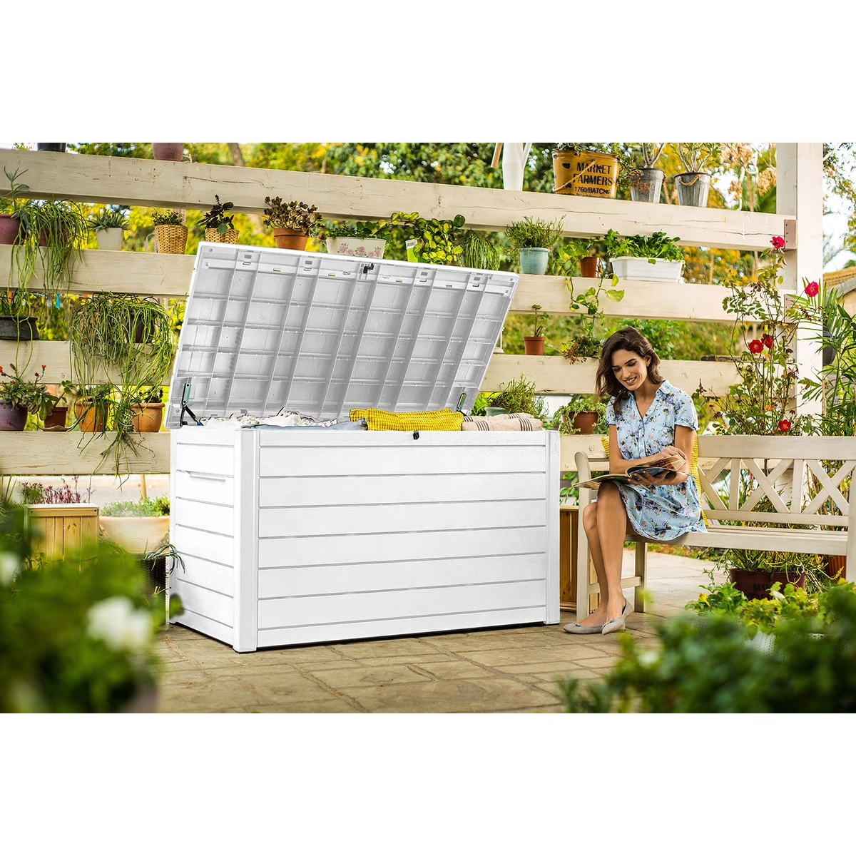 Keter 230 Gal. XXL Deck Box White | eBay