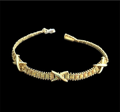 14k YG Imperial Gold Armband IG USA schwer 11,9g Riccio Weave Weizen 7'' Nachlass