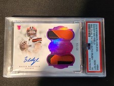 2018 BAKER MAYFIELD FLAWLESS RPA ROOKIE DUAL PATCH AUTO PSA 10 POP 2 RUBY 2/15