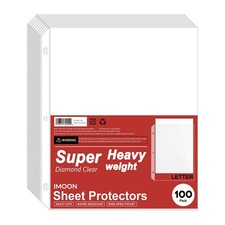 Super Heavyweight 3-Hole Letter Size Sheet Protectors - High 100 PACK, Clear
