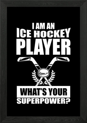 Gerahmtes Wandbild Poster Leinwanddruck Bild bin ich ein Eishockeyspieler