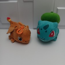 Bulbasaur Plush Stuffed Animal Pokemon 6" TOMY  Charizard 5" Clip Bundle