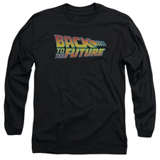 Back To The Future Logo Mens Long Sleeve Shirt Black Officially Licensed