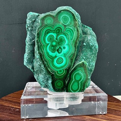 5.57lb Natural green peacock stone high-quality block crystal polished pattern s