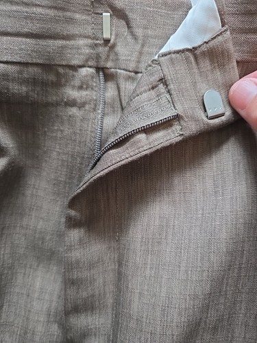 Pantalones de vestir para hombre Haggar marrón con puños talla 42x30 - Imagen 7 de 10