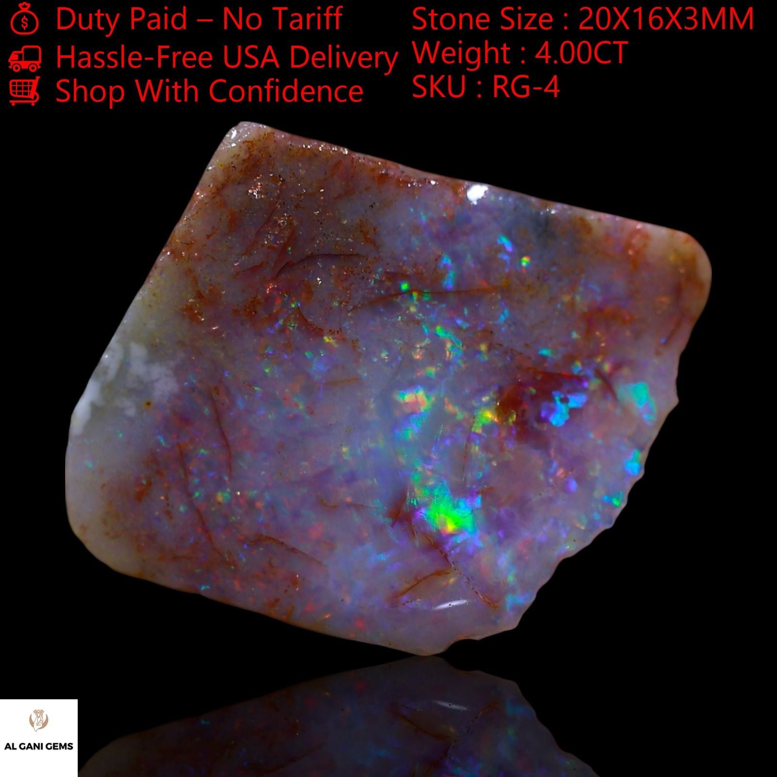 4.00 Cts Natural Fire Opal Astrology Rough Gemstone Necklace Supply 20x16x3 mm