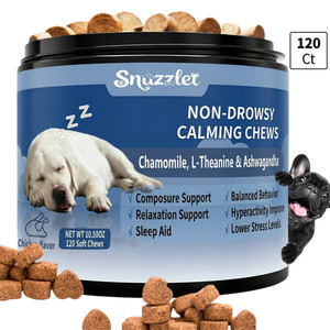 Dog Calming Chews–Chamomile, L-Theanine&Ashwagandha for Relaxation&Sleep, 120 Ct