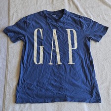 GAP Blue Logo Graphic Print Mens T-Shirt Crew...