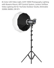 Bi-Color LED Video Light, GVM 100W Photography Lighting with Bowens Mount, AP...