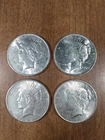 Lot of 4 1922 Peace Dollars AU Condition 90% Silver Philly mint