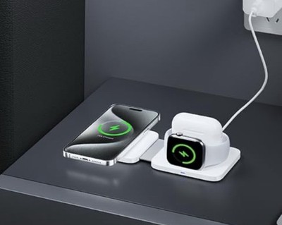 3 in 1 Wireless Charging Station for Apple Devices, Foldable Travel For iPhone