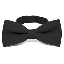 Matte Finish Pre-tied Adjustable Bow Tie Black