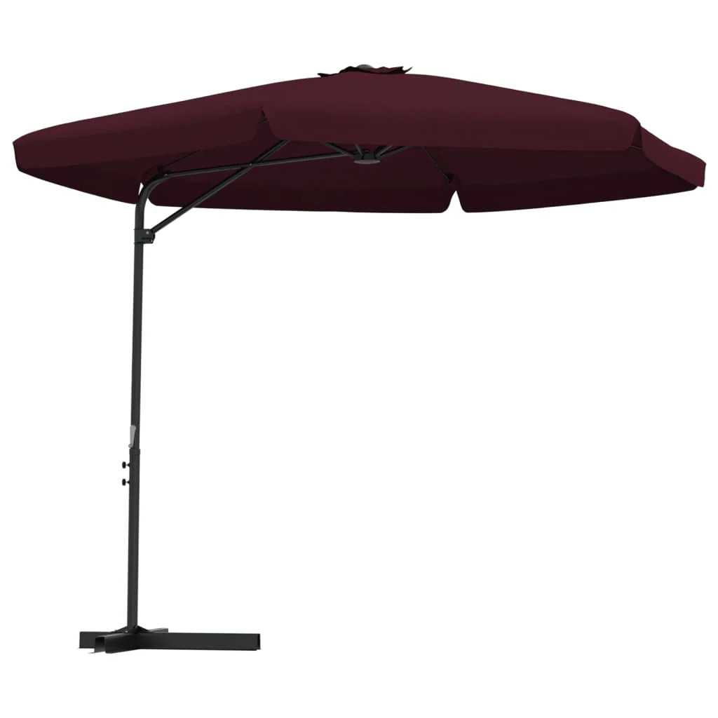 Parasol de terrasse bordeaux 300cm Helloshop26 mât acier résistant aux UV