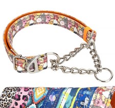 No-Pull Martingale Dog Collar with Chain - Adjustable Anti Pull Training Coll...