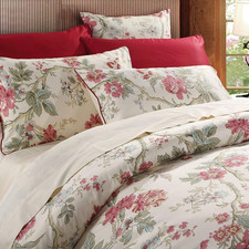 Chinoiserie Blossom Print King Duvet Set - 800TC Egyptian Cotton Peony Design