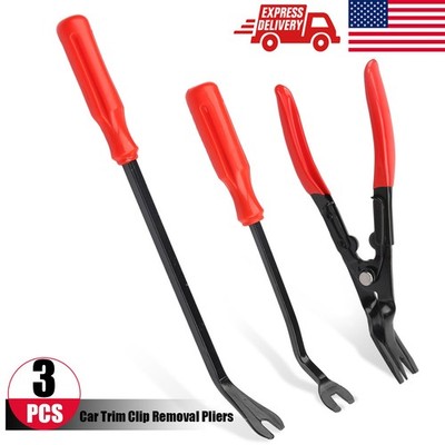 3 Pcs Auto Clip Pliers Set and Fastener Remover Car Trim Rivet Removal Pry Tool