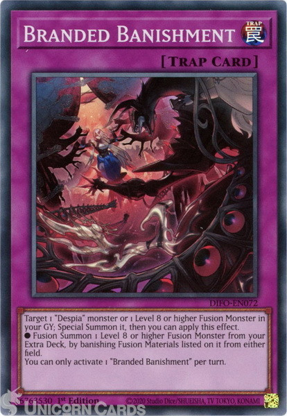 DIFO-EN072 Branded Banishment Super Rare 1st Edition Mint YuGiOh Card