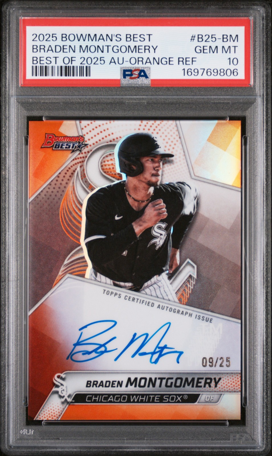 2025 BOWMAN'S BEST OF 2025 AUTO #B25-BM BRADEN MONTGOMERY 9/25 PSA 10